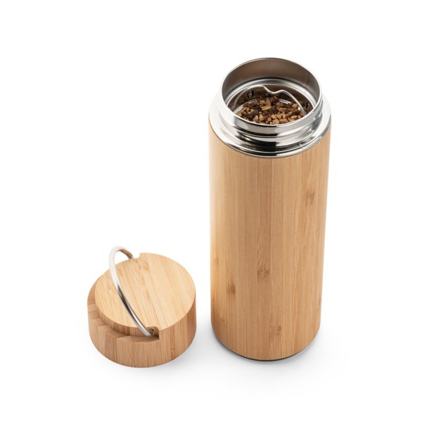 SOW. Garrafa térmica em bambu e aço inoxidável 440 mL