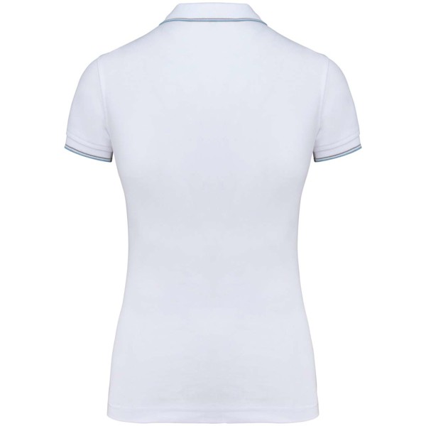 Ženska polo majica kratkih rukava - Bijela / Siva / Plava / XL