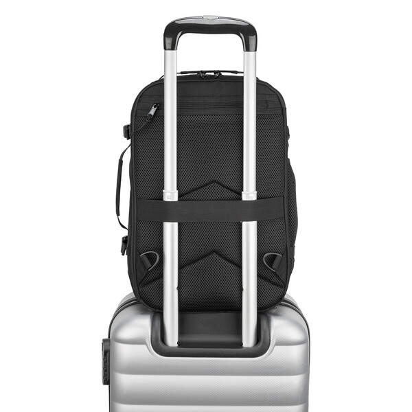 Cabin Size Travel Backpack With Laptop Holder (15) In 600D Polyester - Black