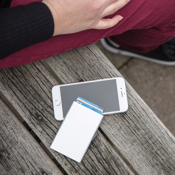 Držalo za kartice C-Secure RFID, aluminij, 7 kartic - Silver