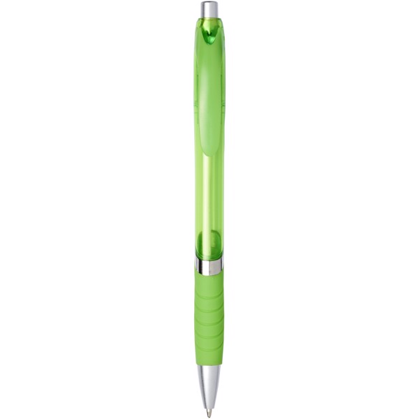 Turbo ballpoint pen with rubber grip - Lime