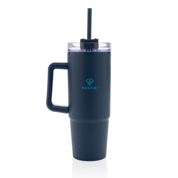 Mug 750ml avec poignée en plastique recyclé RCS Tana - Bleu Marine
