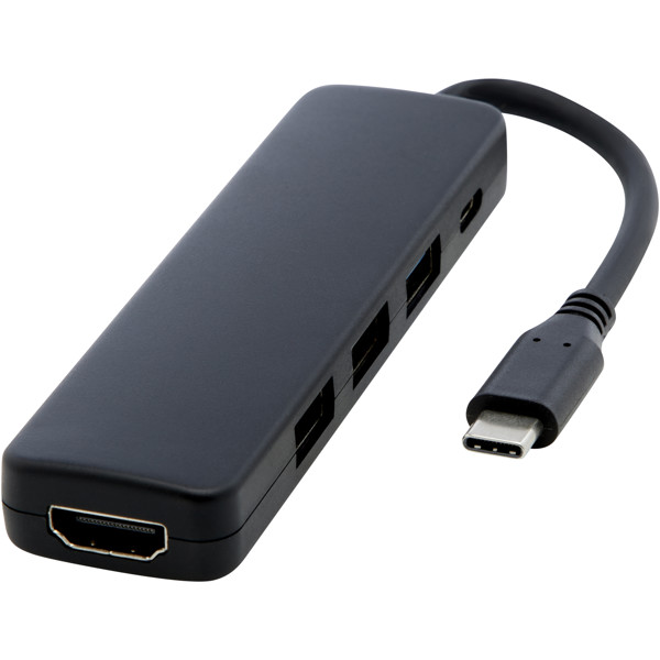 Adaptateur multimédia en plastique recyclé Loop RCS USB 2.0-3.0 avec port HDMI