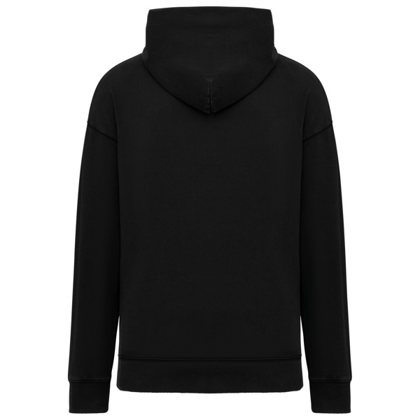 Unisex Washed Effect Oversize Hooded Sweatshirt - Washed Black / 2XL