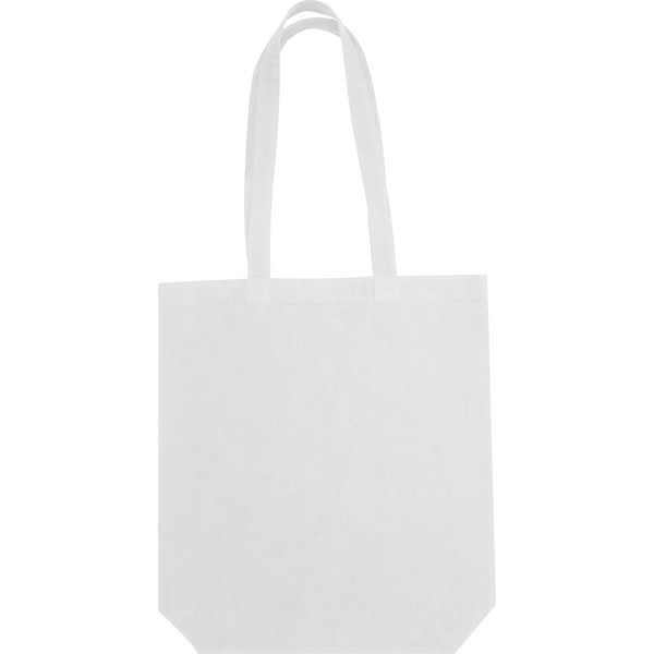 Fairtrade cotton bag with bottom fold PIOTR - White