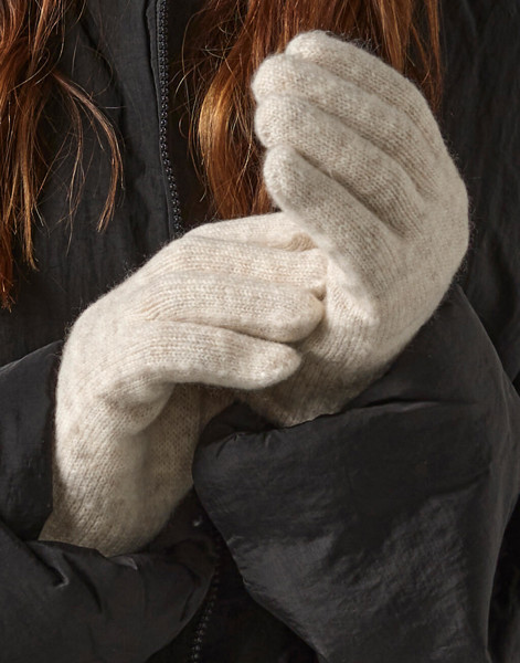Cosy Ribbed Cuff Gloves - Grey Marl / ONE SIZE