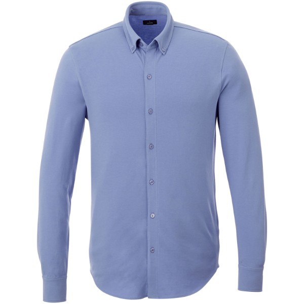Camisa de manga larga de punto piqué "Bigelow" - Azul claro / XS