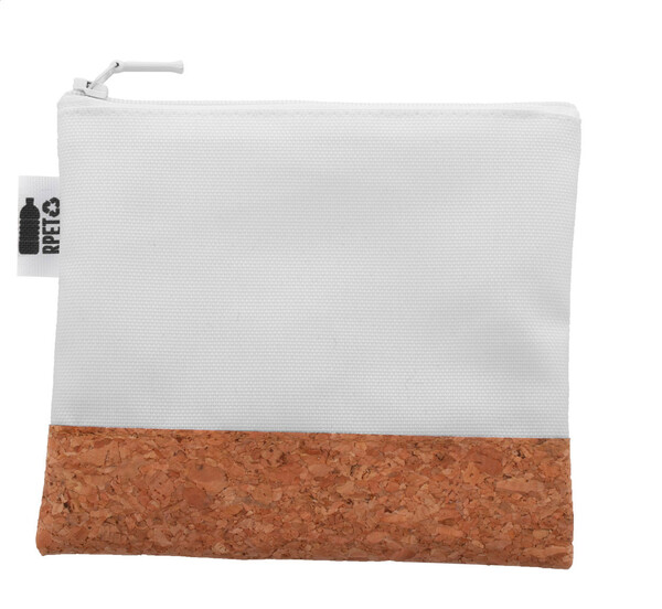 Toaletna torba iz reciklirane PET plastike po meri CreaBeauty Cork S - Bela / naravna