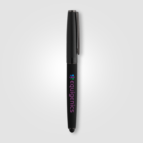 Metropolis™ Recycled Aluminium Stylus Gel Pen - Black / Laser