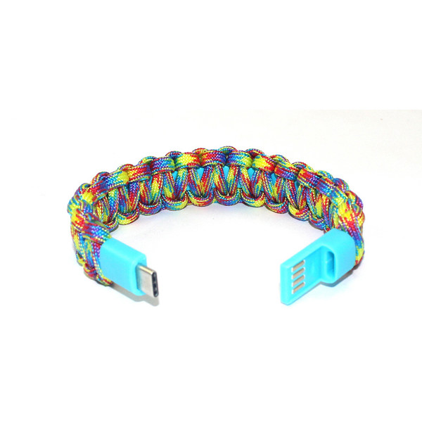 USB rechargeable paracord bracelet UC064 - BLACK