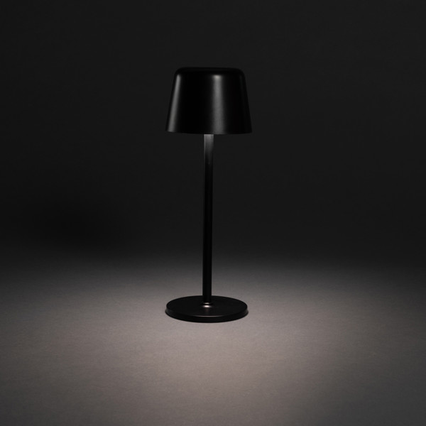 USB dobíjateľná stolná lampa Zenic z RCS recykl. plastu - Čierna