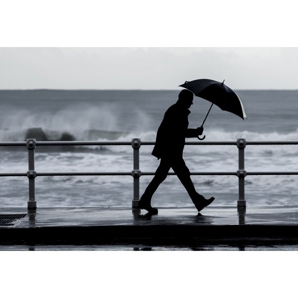 ALBERT. Parapluie en pongee 190T avec ouverture automatique - Noir