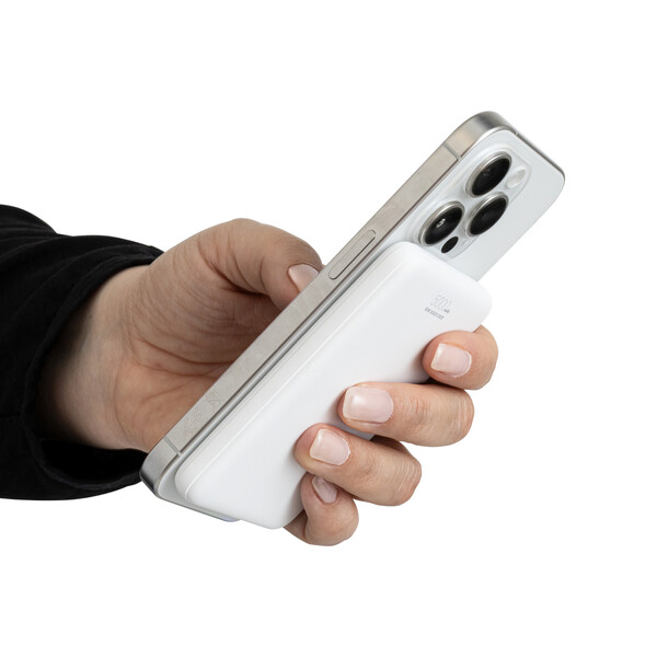 Powerbank sans fil magnétique 15W WATTRON PLUS V - blanc