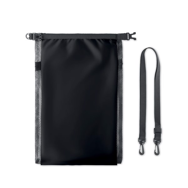 Saco impermeável 6L com alça Scuba Mesh - Preto