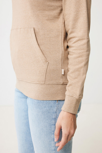 Sweat à capuche en coton recyclé et non teinté Iqoniq Torres - Heather Brown / L