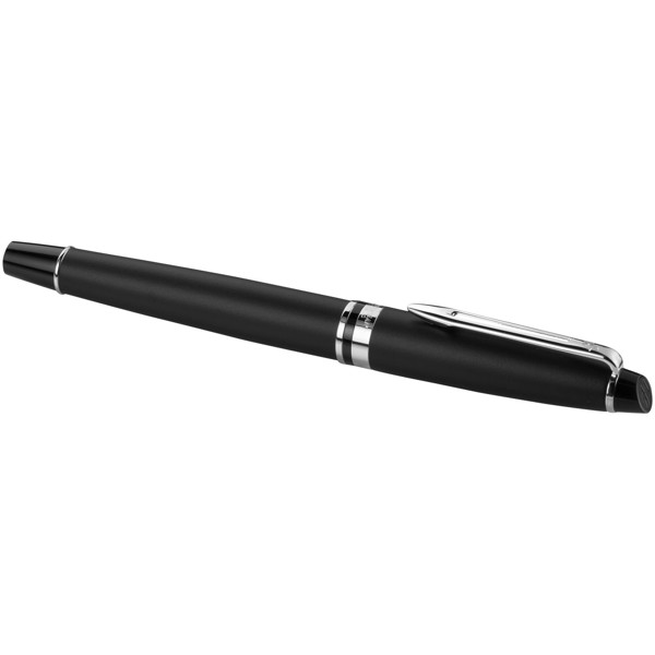 Caneta rollerball "Expert" - Preto Liso / Prateado