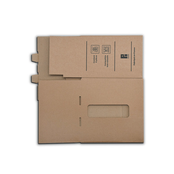 BOITE CARTON AVEC FENETRE LIVREE A PLAT POUR 6 PICUP16T, PICUP14