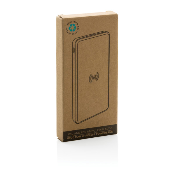 RCS recycled plastic 8000 mAh Wireless Powerbank