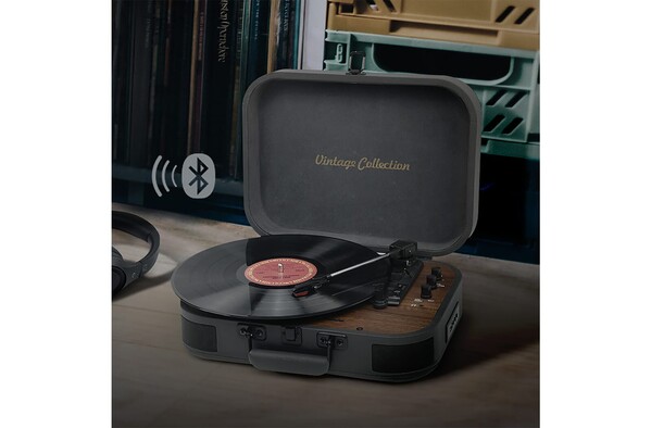 MT-207|Muse Vintage Turntable with BT-out - Dark Grey