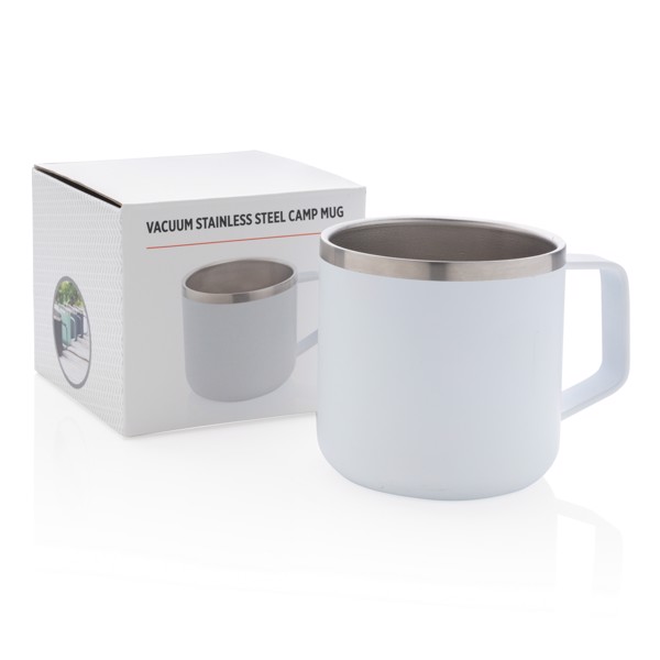 Stainless steel camp mug - White