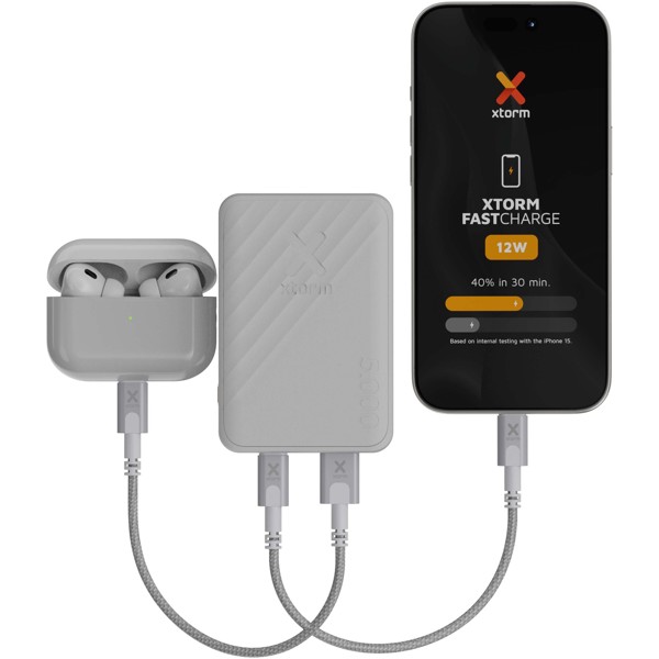 Batterie de secours à charge rapide Xtorm XG205 Go2 de 12 W et 5 000 mAh - Blanc