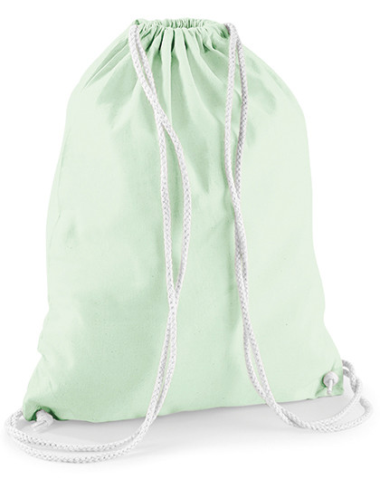 Cotton Gymsac - Pastel Mint / White / 37 x 46 cm