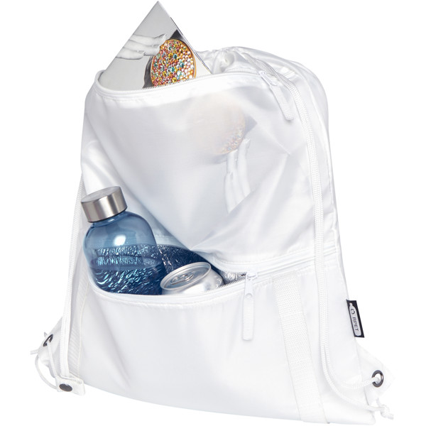 Sac isotherme 9 L recyclé avec cordon de serrage Adventure - Blanc