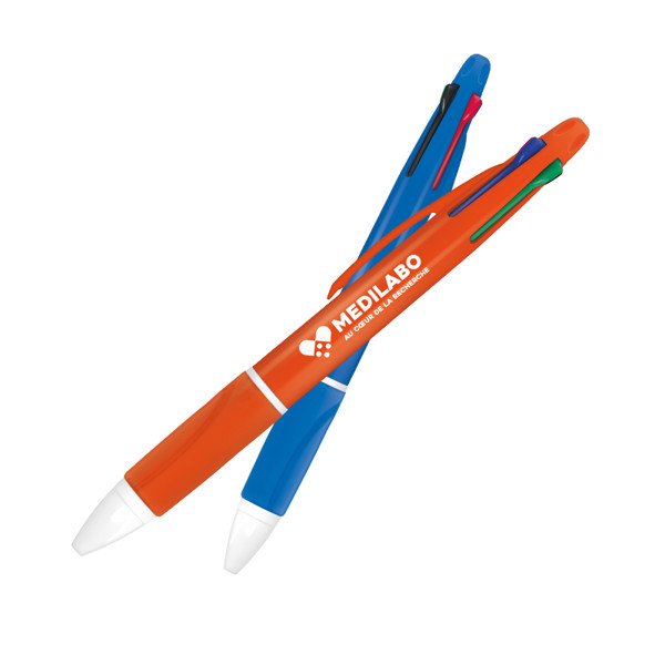 STYLO BILLE 4 COULEURS - Prune