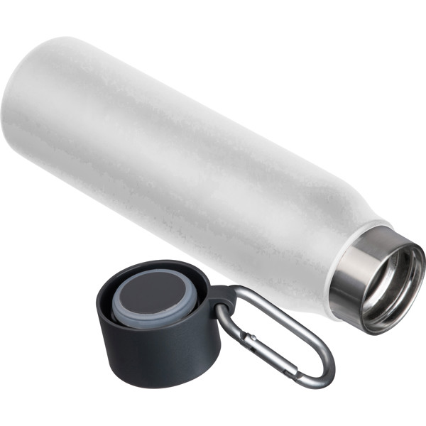 Drinking bottle with carabiner, 600ml ANNIE - White