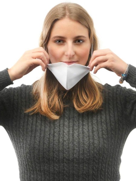 Mascherina individuale con elastici alla nuca - White / S