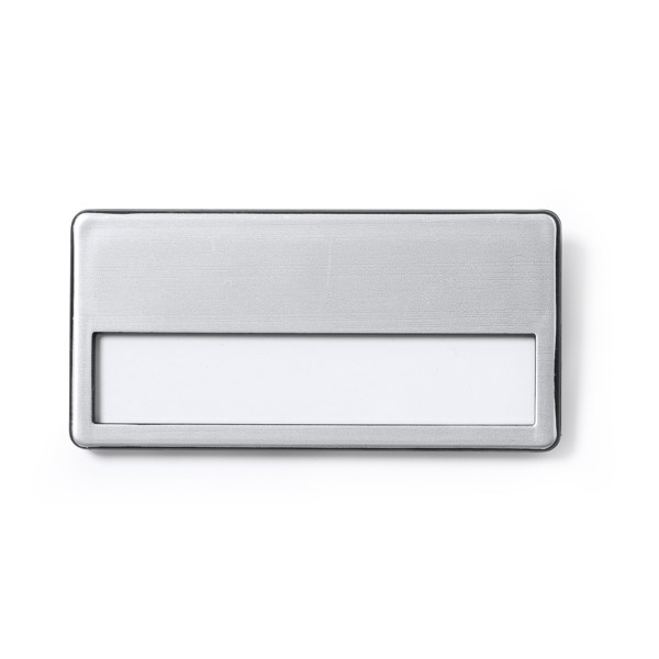 Identificador de aluminio personalizado con doble sistema de fijación