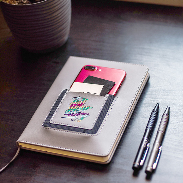 Eibar notepad with phone pocket - Grey