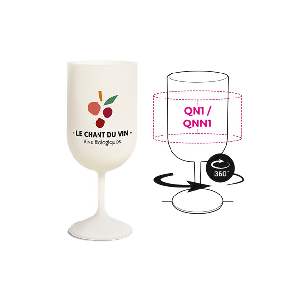 VERRE A PIED REUTILISABLE EN BIOCOMPOSITE 18 cl RAS BORD