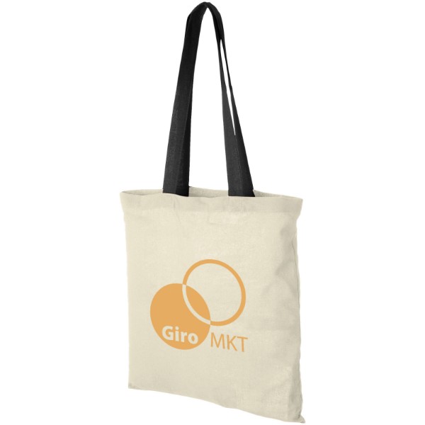 Nevada 100 g/m² cotton tote bag coloured handles 7L - Natural / Black
