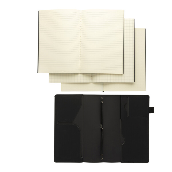 Taccuino 3in1 ricaricabile Daily Notes Binder in PU - Nero