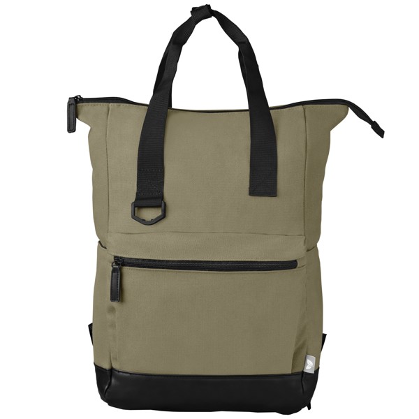 Odyssey Pack Recycled Cotton Canvas Tote Bag-  17 L - Dark Green / Heat transfer