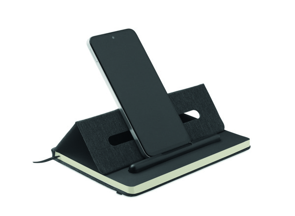A5 notebook with phone holder Rinbook - Black