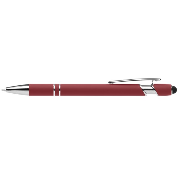 Prince Recyclé Softy Stylo à Encre Anti-Fraude avec Stylet Tactile - Bordeaux / Jet d’encre 4 couleurs