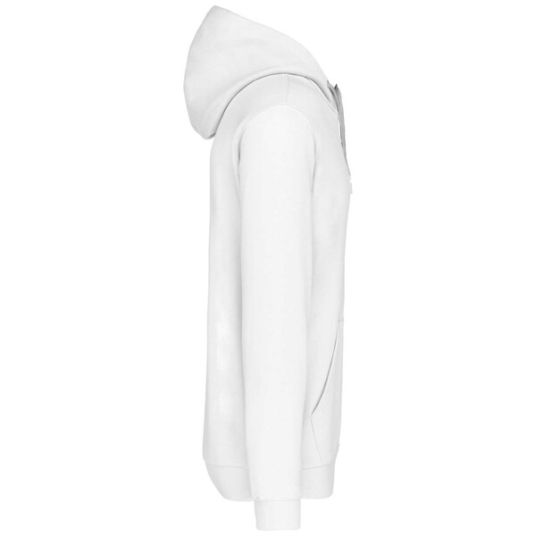 Men's Contrast Hooded Sweatshirt - White / Fine Grey / L