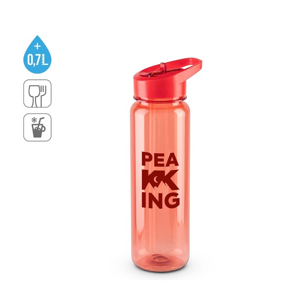 GILMORE. Recikliranog PET (100% rPET) sportska boca sa sjajnom prozirnom završnom obradom 750 mL - Transparent