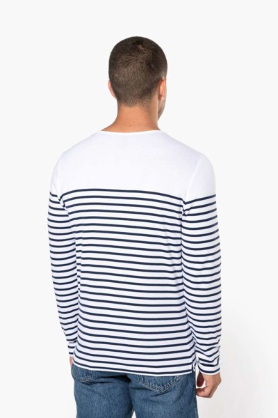 Men’S Long-Sleeved Breton Stripe Top - S