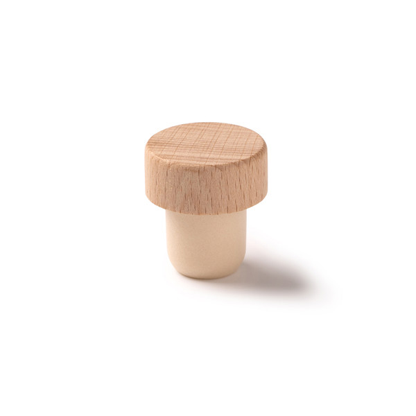 Personalised wooden bottle stopper natural wood