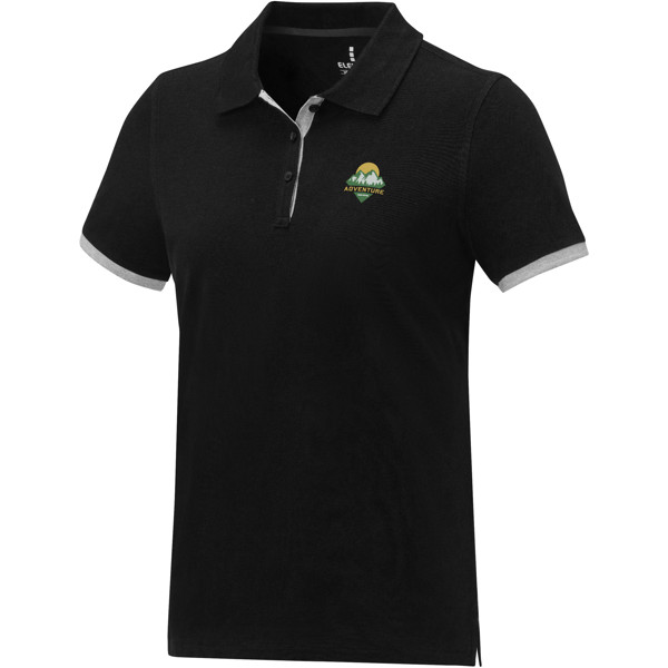 Polo Morgan à manches courtes deux tons femme - Noir / 2XL