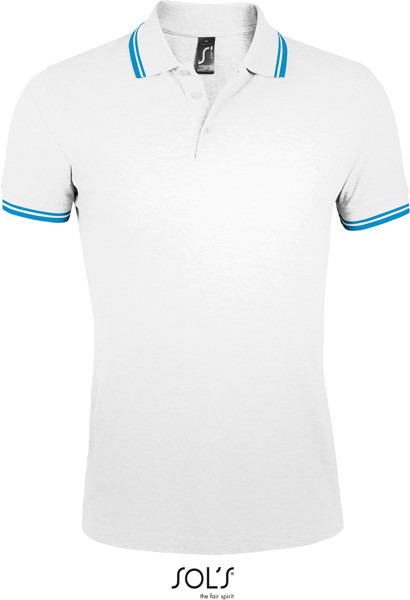 Men's Piqué Polo SOL'S | Pasadena Men - White / Aqua / S