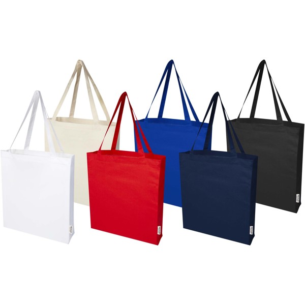 Sac shopping à soufflets Madras en coton recyclé 140 g/m² certifié GRS 12L - Bleu royal