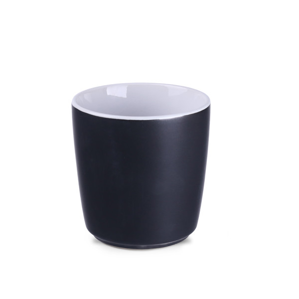 Barrel Supreme ceramic mug, 90mm height - Black / White
