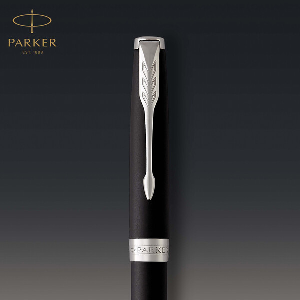 Parker SONNET Ballpoint Pen, Matte Black with Palladium Trim - Silver