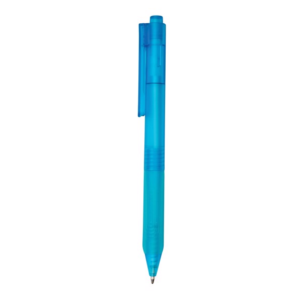 Stylo X9 finition givré avec grip silicone - Bleu Clair