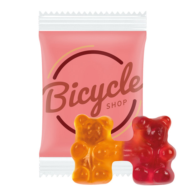 Trolli team jelly bears, compostable foil transparent | Trolli fruit jelly bears, 6,5 g
