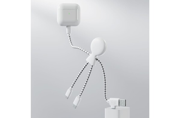 Xoopar Mr. Bio cable, USB, USB-C, recycled plastic - White